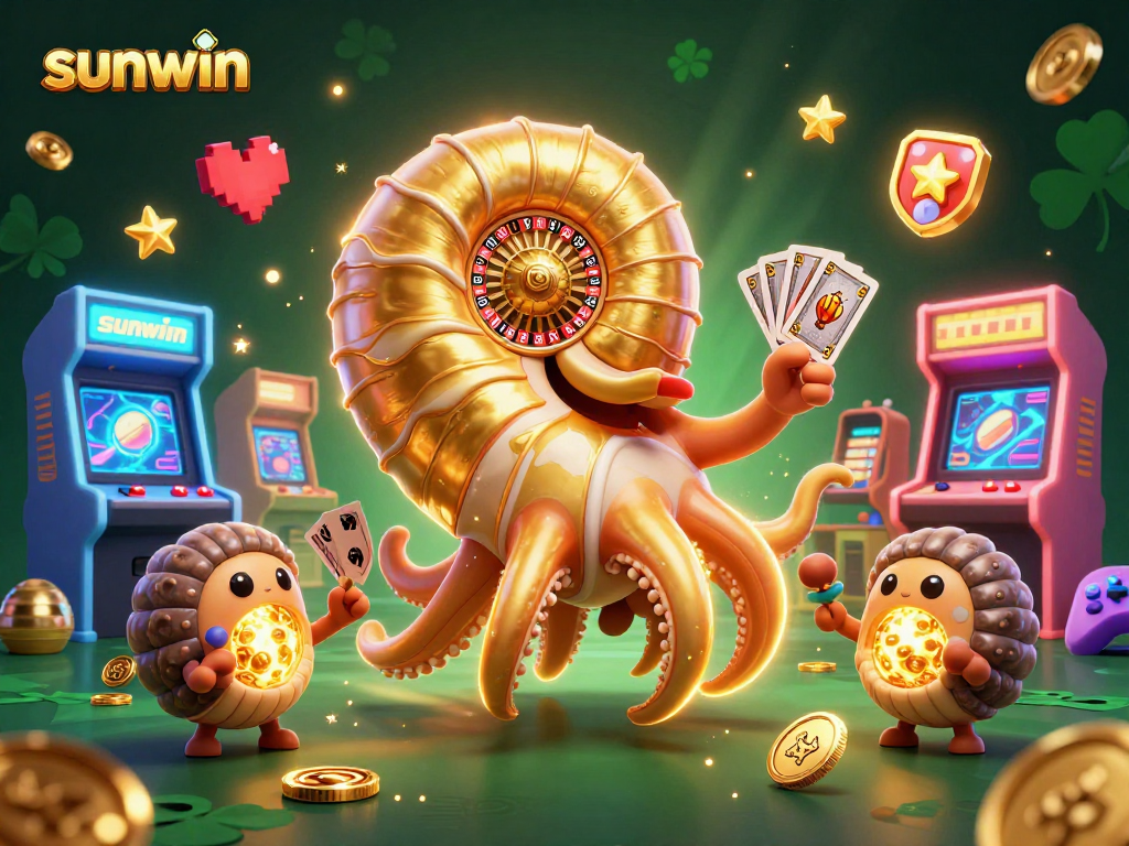 Win big with sunwin's immersive 3D casino adventure featuring vibrant characters and bright game elements.