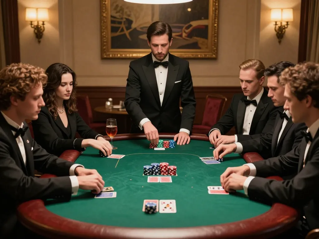 Players strategizing in a luxurious poker game featuring high-stakes tx88 action.
