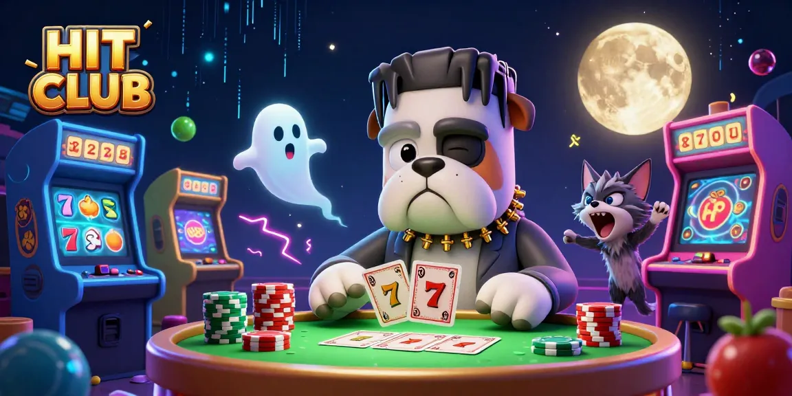 Experience the thrilling world of HIT CLUB with vibrant casino characters and lively gaming elements.