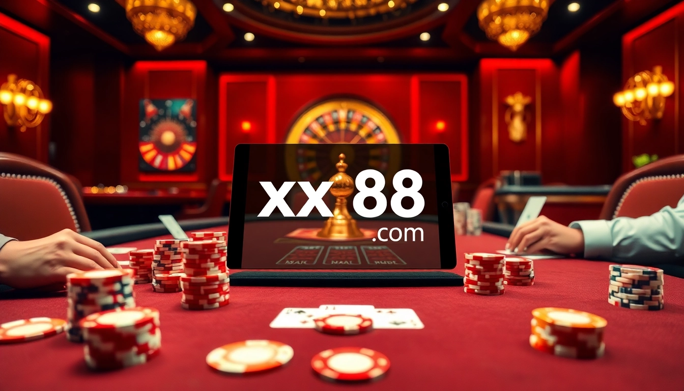 Experience high-stakes excitement at xx88 com with stunning casino table visuals.