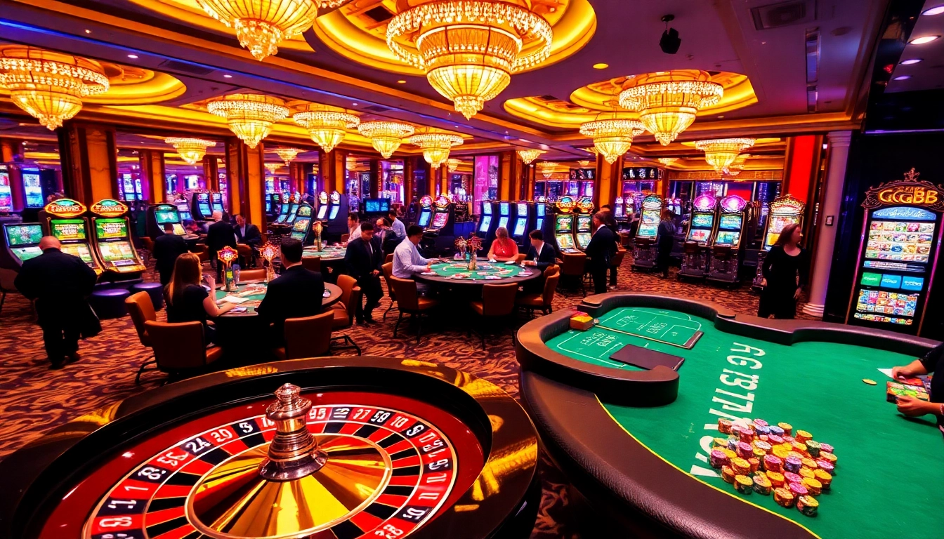 Exciting casino experience with GG88 slot machine and roulette table in play.