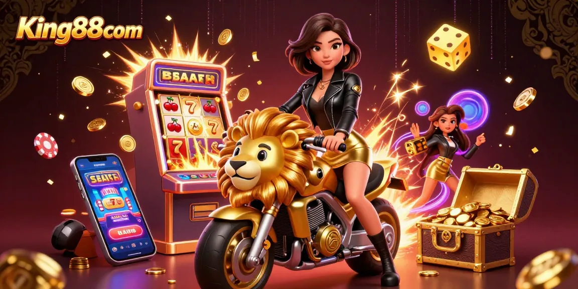 Experience the excitement of King88com with vibrant casino visuals and jackpot thrills.