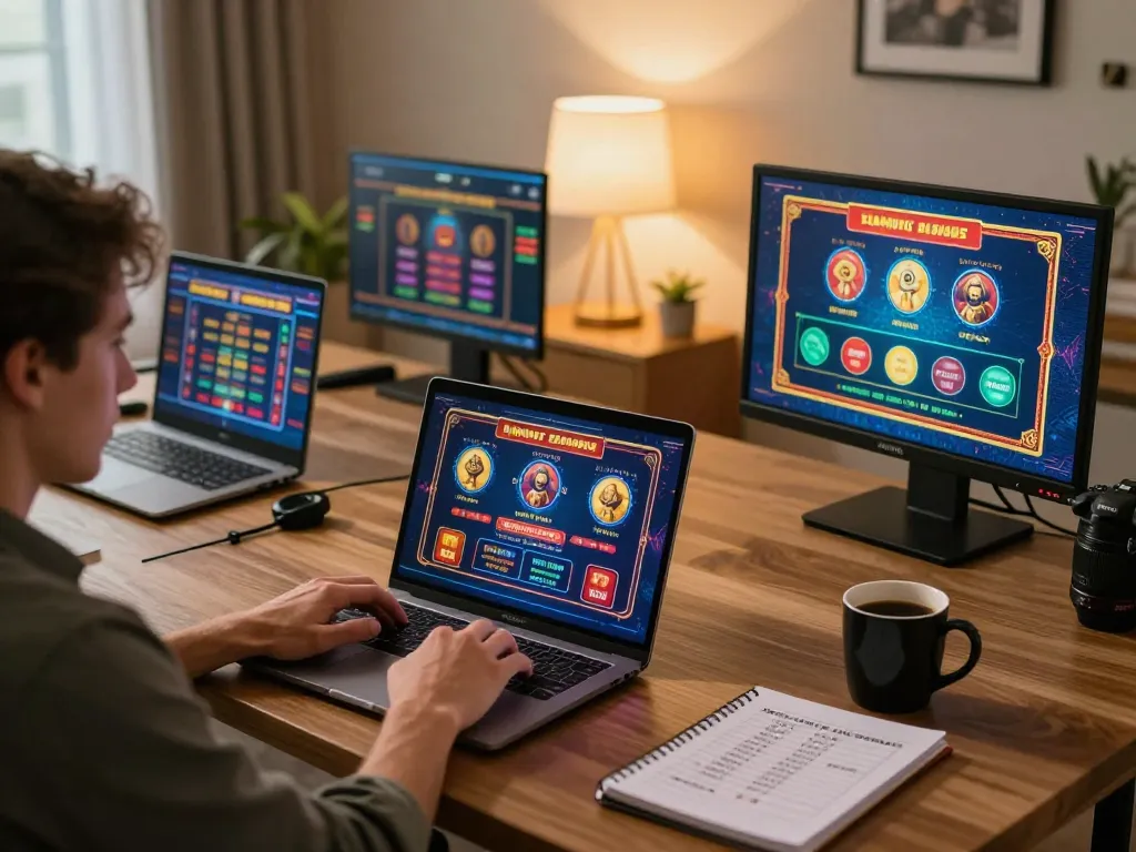 vu88 online gaming setup with a player engaged in responsible gambling at home