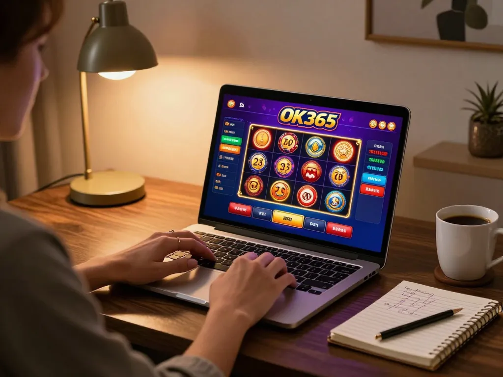 Engage in an exciting gaming session on OK365 while enjoying a cozy home setup and strategic planning.
