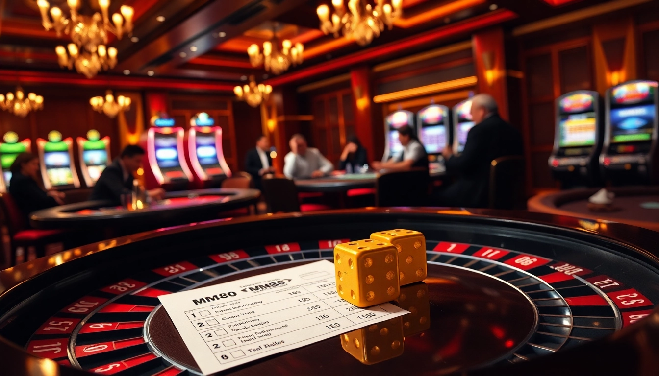 Experience the thrill of MM88 with luxurious casino tables and vibrant games.