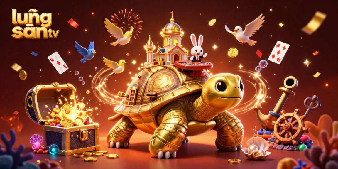 Engage with lương sơn tv's vibrant casino experience featuring a golden tortoise and rabbit dealer.