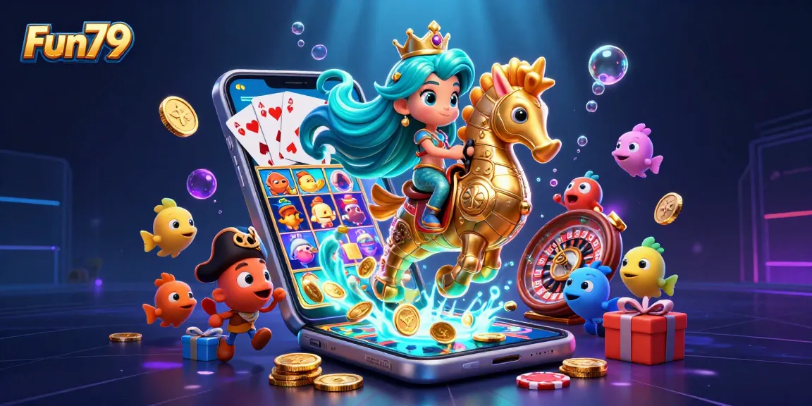 Experience thrilling gameplay with Fun79 as colorful creatures and casino elements blend in an underwater realm.