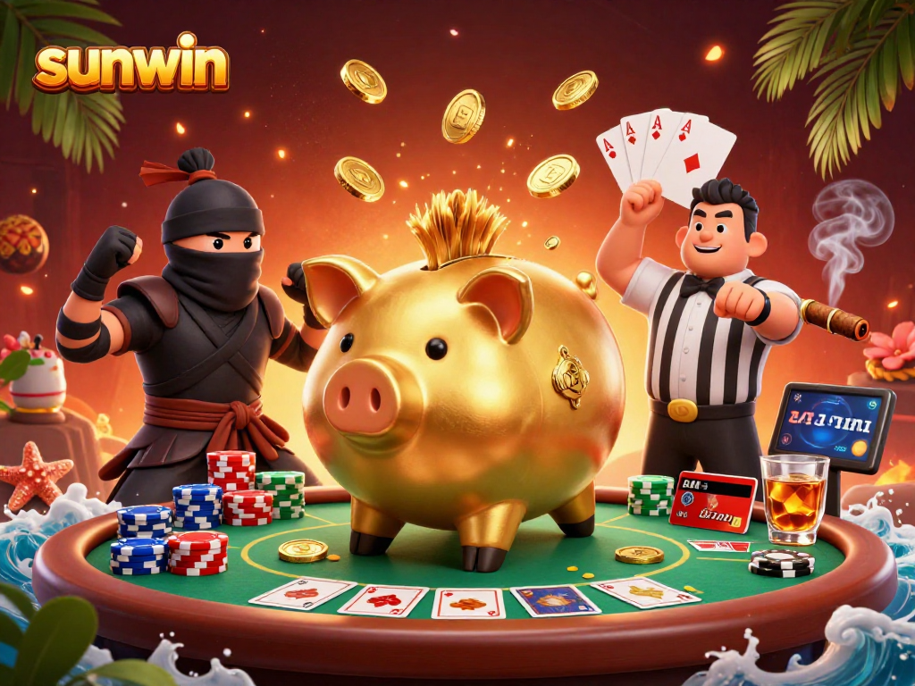Experience sunwin with a lively casino scene featuring poker dynamics and vibrant characters.