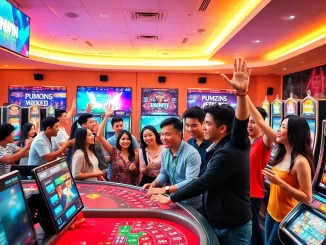 SUNWIN online gambling experience with players enjoying diverse games and vibrant digital atmosphere.