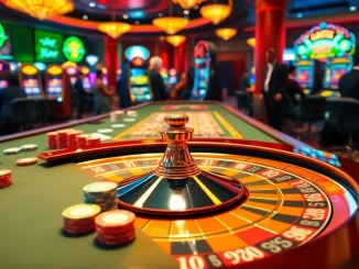 Engaging in high-stakes gameplay at a lode88 ai casino with vibrant poker chips and cards.