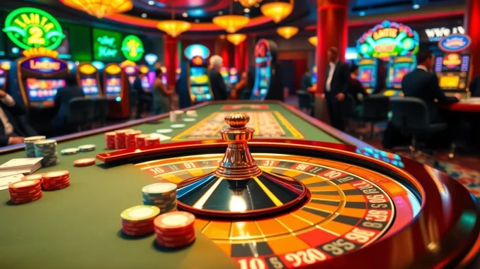 Engaging in high-stakes gameplay at a lode88 ai casino with vibrant poker chips and cards.