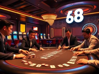 A thrilling poker game scene representing trang chủ s8 with excited players and vibrant casino elements.