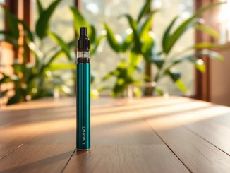 Discover where to buy dmt with a modern vape pen set against a serene, natural backdrop.