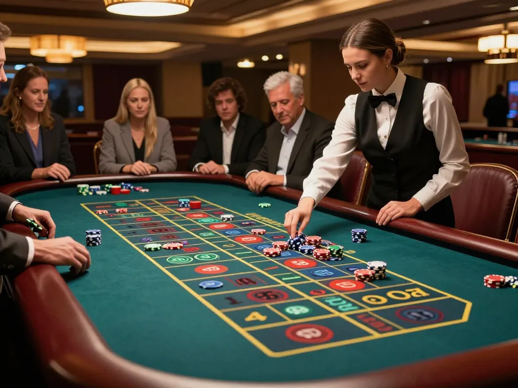 Engaged players enjoying the roulette experience at RR88 casino, surrounded by a luxurious gaming atmosphere.