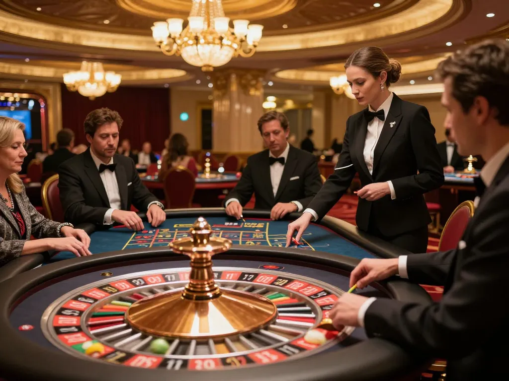 Players engaging at a roulette table at 678vip, experiencing the excitement of casino gaming.