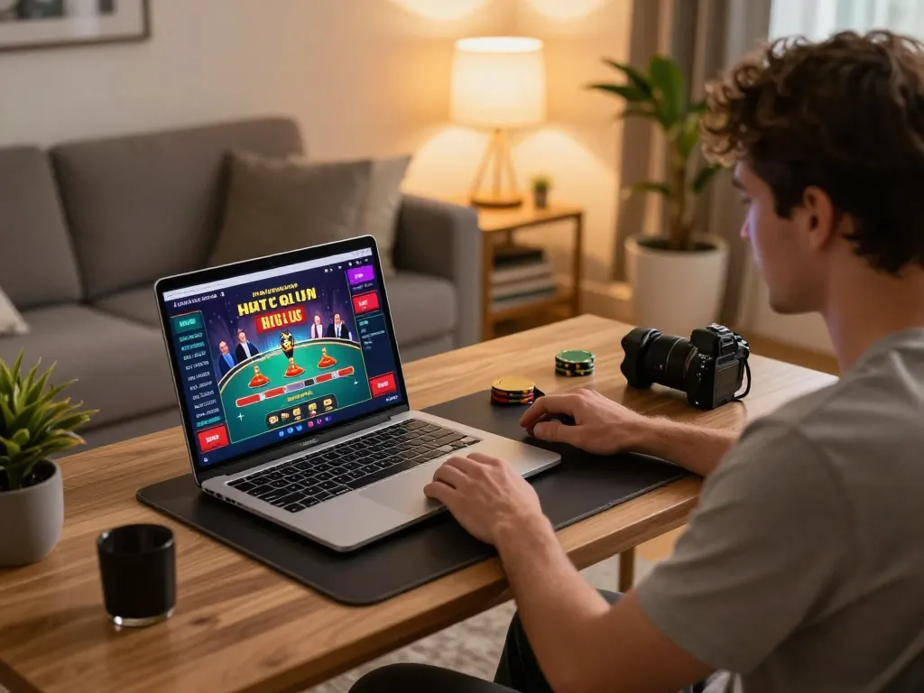 Experience thrilling gameplay on Hitclub app during an engaging home gaming session.