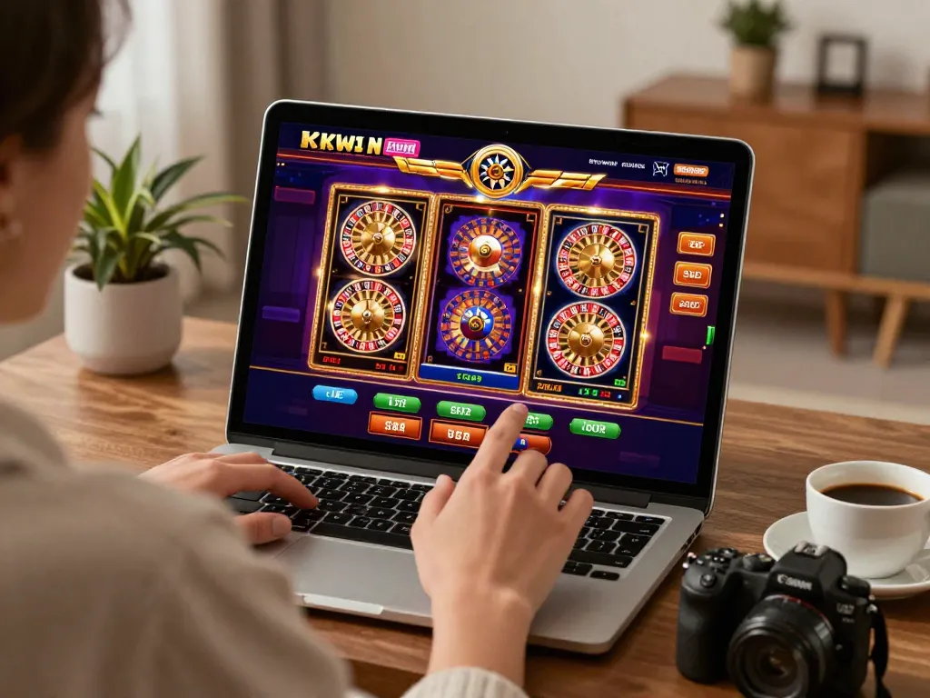 Experience thrilling online gambling with KKWIN on a tablet, showcasing vibrant casino games.