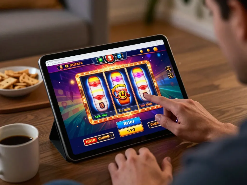Player enjoying gameplay on CO88 online casino app with colorful slot machine display