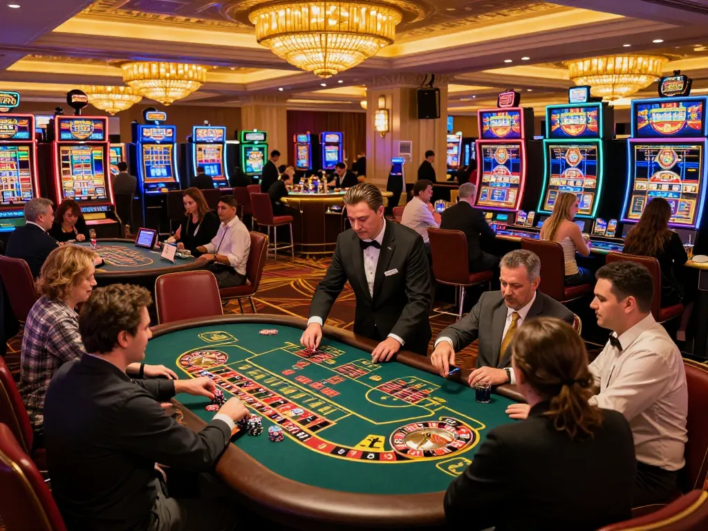 Experience cm88casino excitement with dynamic gaming at a lively casino floor showcasing roulette and blackjack tables