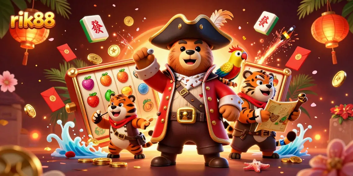 Experience exciting slots action at rik88 with vibrant 3D art featuring a pirate theme and dynamic gameplay elements.