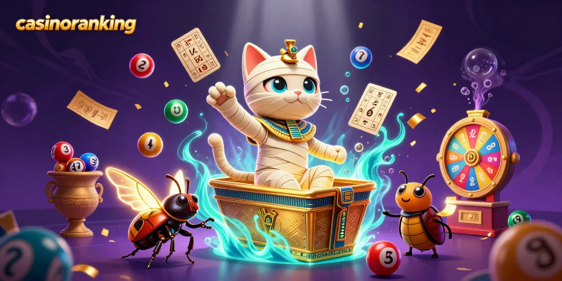Experience excitement with casinoranking as the Egyptian mummy cat bursts from its sarcophagus surrounded by vibrant games.