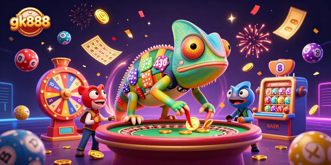 gk888 tham gia vào thế giới casino hoành tráng với những đồng xu vàng và các bóng xổ số đầy màu sắc